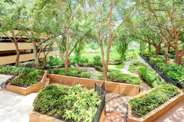 101 Westcott St Unit 1402, Houston, TX 77007 - view of home's community with a vegetable garden and fence