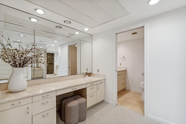 101 Westcott St Unit 1402, Houston, TX 77007 - full bathroom featuring recessed lighting, vanity, a shower, toilet, and baseboards