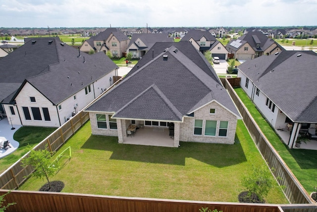bird's eye view with a residential view