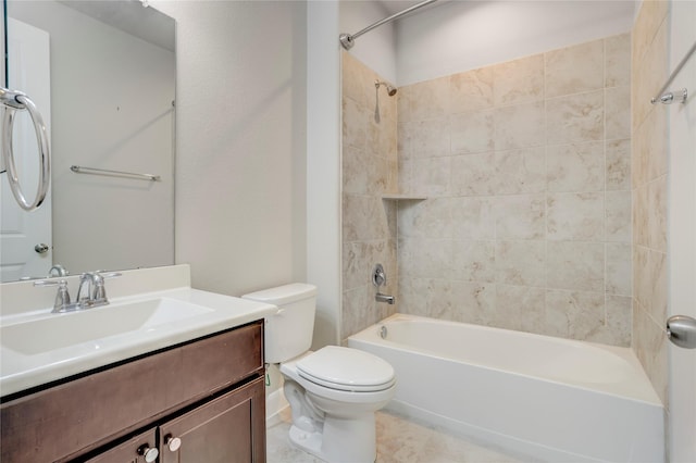 2827 Brisk Autumn Dr, Richmond, TX 77406 - bathroom featuring toilet, shower / bathtub combination, and vanity