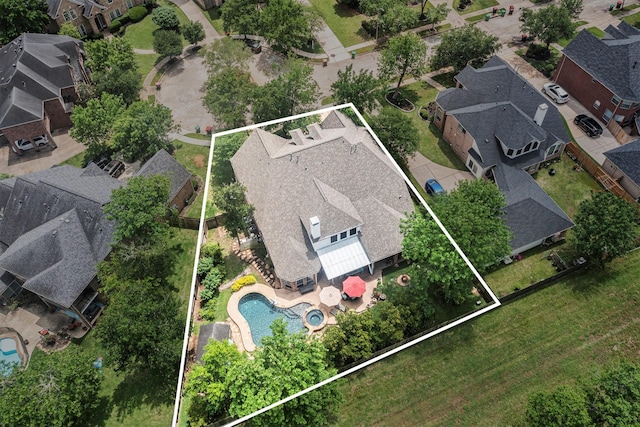 bird's eye view featuring a residential view