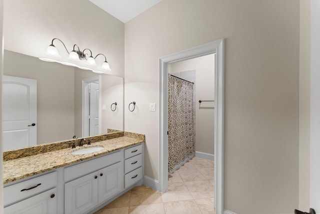 5006 Newport Ct, Spring, TX 77386 - full bath featuring baseboards, tile patterned floors, and vanity