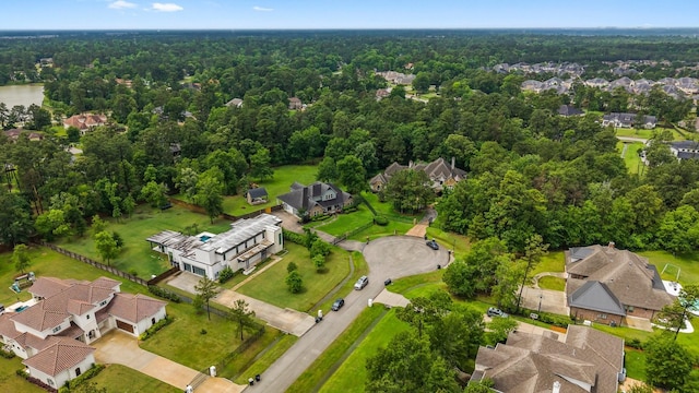 5006 Newport Ct, Spring, TX 77386 - bird's eye view with a forest view and a residential view