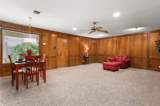 710 Alyse St, Deer Park, TX 77536 - living area featuring visible vents, ceiling fan, and light colored carpet