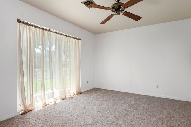 710 Alyse St, Deer Park, TX 77536 - unfurnished room with visible vents, ceiling fan, carpet, and baseboards