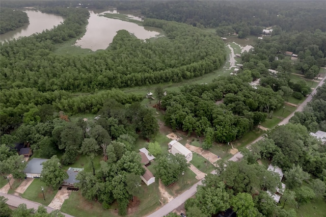 350 Shoreline Dr, Huntsville, TX 77320 - birds eye view of property with a water view and a view of trees