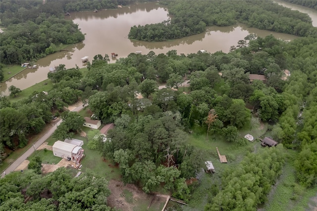 350 Shoreline Dr, Huntsville, TX 77320 - aerial view with a water view and a wooded view