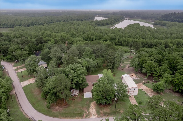 350 Shoreline Dr, Huntsville, TX 77320 - aerial view featuring a wooded view and a water view