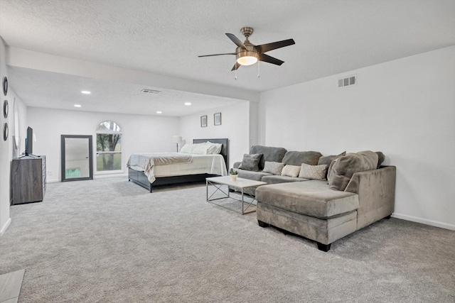 561 Brandon Rd, Conroe, TX 77302 - bedroom with a ceiling fan, carpet flooring, and visible vents