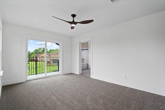 12975 Corona Ct, Willis, TX 77318 - carpeted empty room featuring a ceiling fan and baseboards