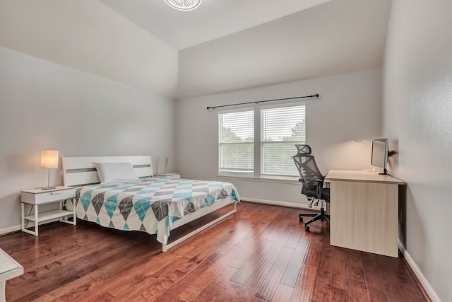 4526 Ambrosia Springs Ln, Katy, TX 77494 - bedroom featuring wood finished floors, baseboards, a desk, and high vaulted ceiling