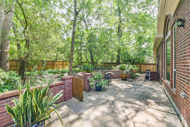 view of patio featuring a fenced backyard