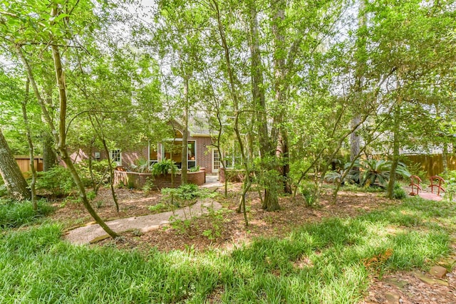 view of yard with fence