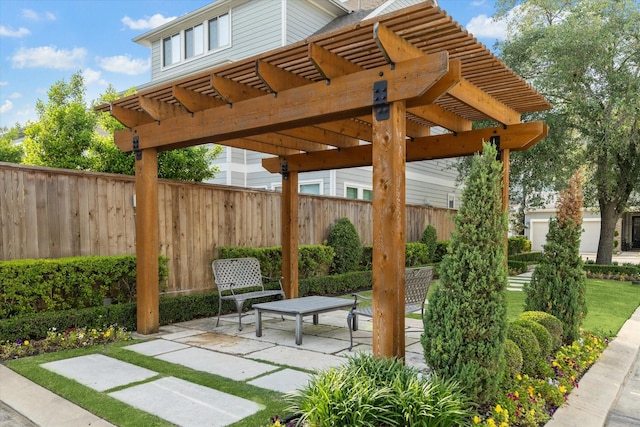 8706 Strongoak Ln, Houston, TX 77055 - view of patio / terrace featuring a pergola