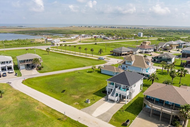 978 Sue Dr, Crystal Beach, TX 77650 - birds eye view of property featuring a water view and a residential view