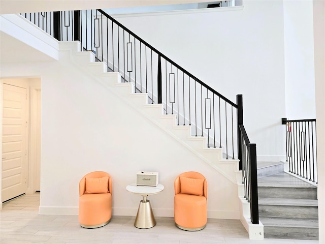 1902 Longcroft Ln, Katy, TX 77493 - staircase with baseboards and wood finished floors