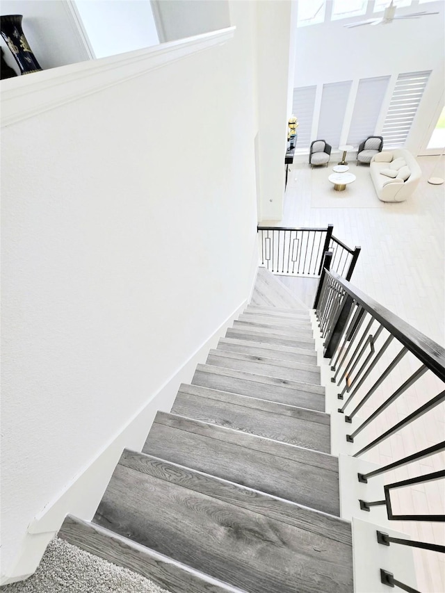 1902 Longcroft Ln, Katy, TX 77493 - stairway featuring ceiling fan