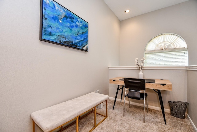 1708 Aden Mist Dr, Houston, TX 77003 - office featuring carpet, baseboards, and recessed lighting