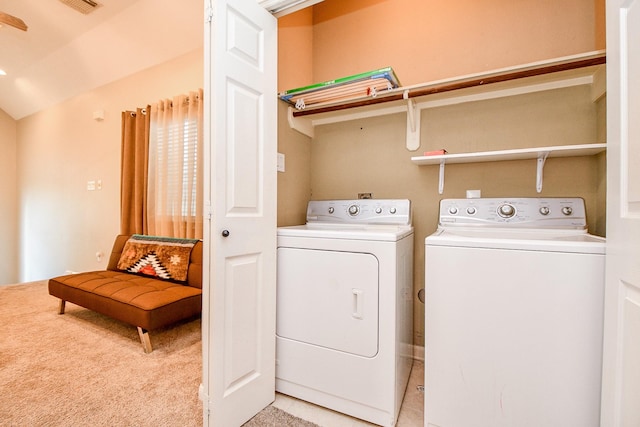 1708 Aden Mist Dr, Houston, TX 77003 - laundry area featuring washing machine and dryer and light colored carpet