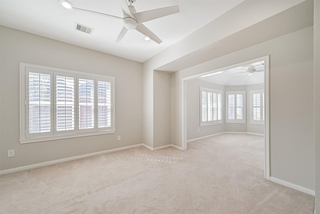 3430 Williams Glen Dr, Sugar Land, TX 77479 - unfurnished room with ceiling fan, light colored carpet, baseboards, and recessed lighting