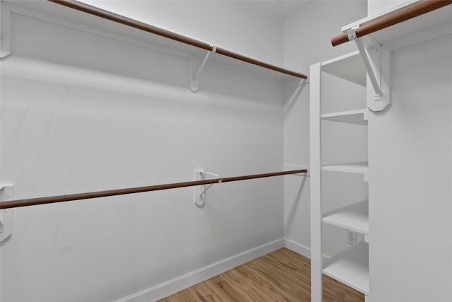 walk in closet featuring wood finished floors