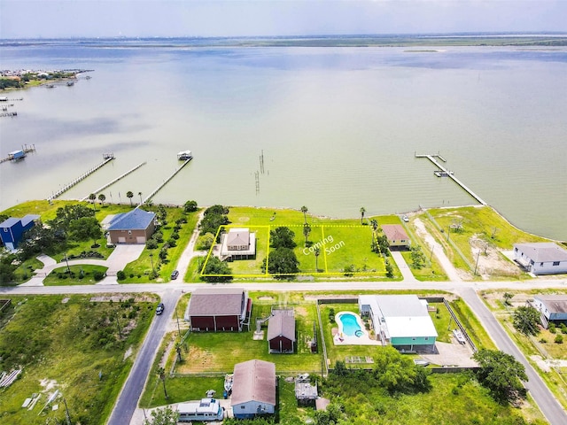 1102 15th St, San Leon, TX 77539 - birds eye view of property with a water view