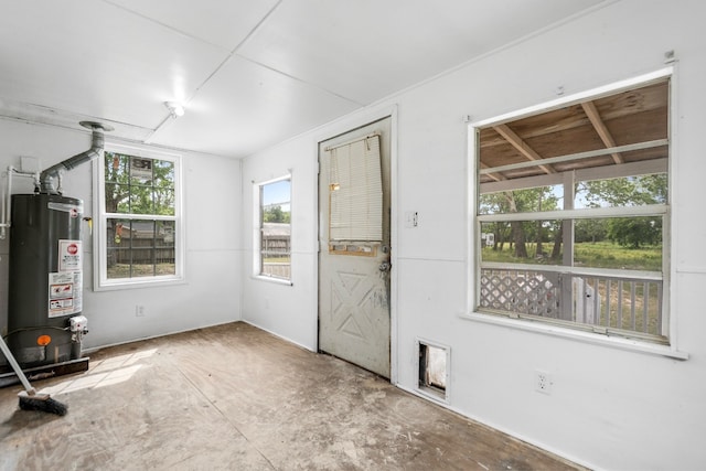 interior space with gas water heater