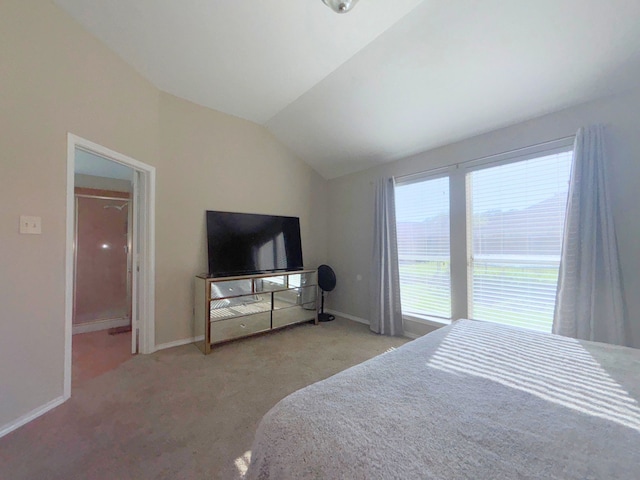 4326 Sunlit Pass Loop, Humble, TX 77396 - carpeted bedroom with baseboards and lofted ceiling