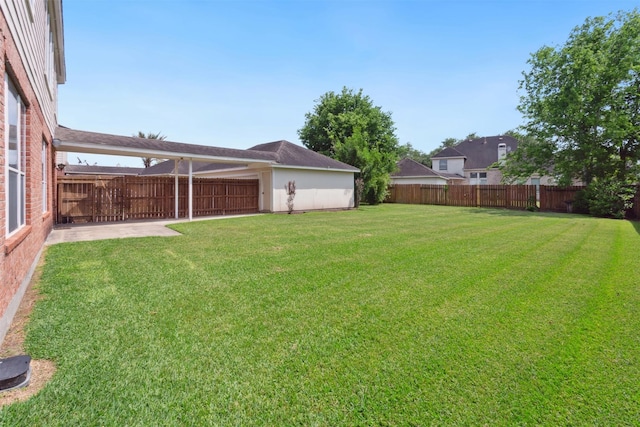 5002 Hearth Hollow Ln, Sugar Land, TX 77479 - view of yard with a fenced backyard and a patio area