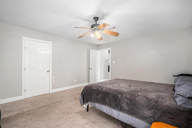 13126 Birch Grove Dr, Houston, TX 77099 - carpeted bedroom with visible vents and ceiling fan