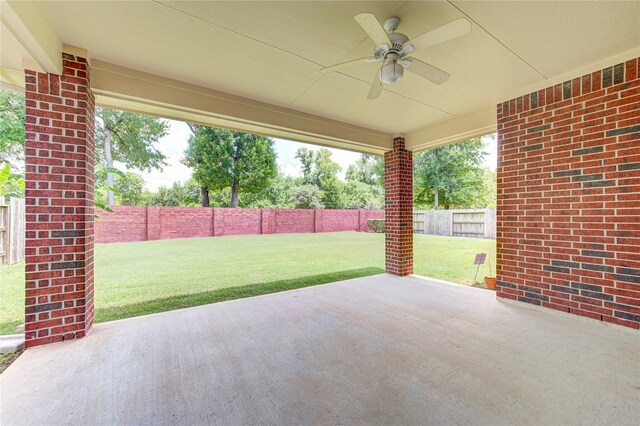 view of patio with a ceiling fan