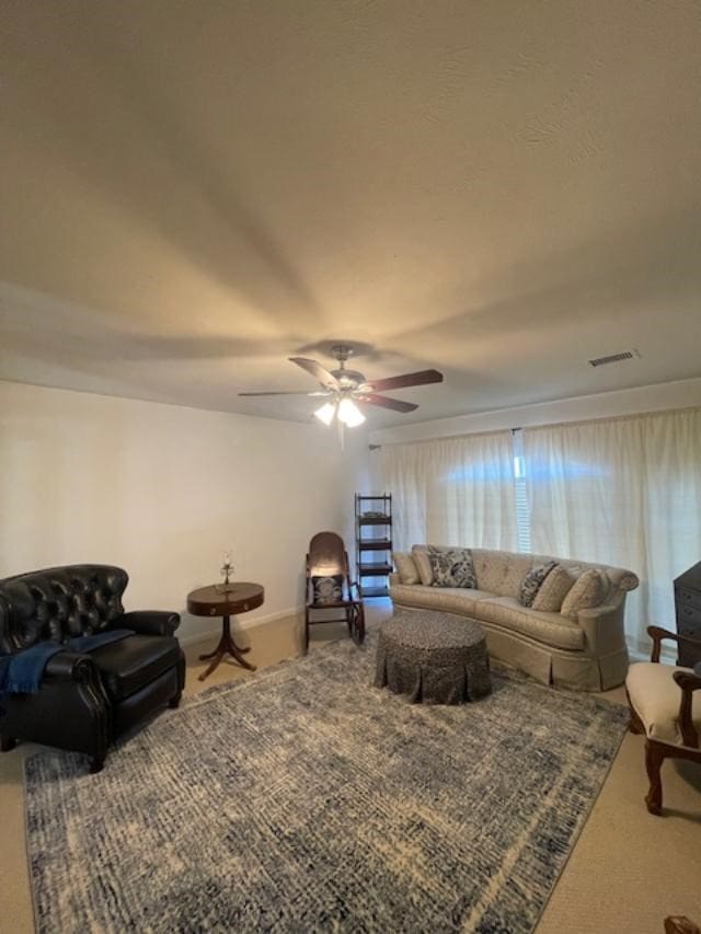 1615 Lakeside Enclave Dr, Houston, TX 77077 - living room with a ceiling fan and carpet flooring