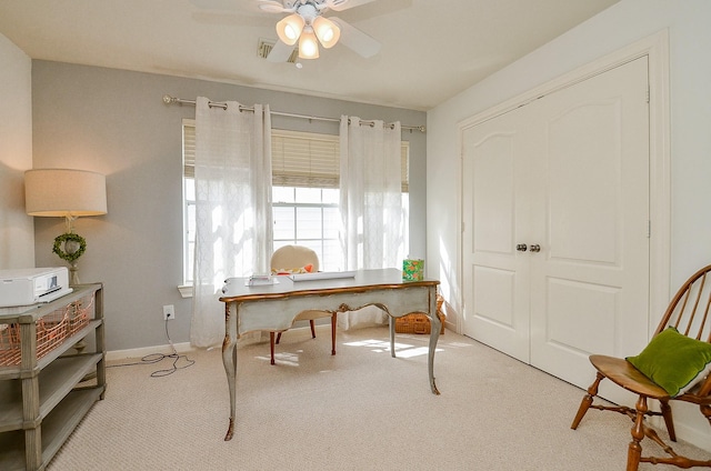 1615 Lakeside Enclave Dr, Houston, TX 77077 - office space featuring carpet flooring, ceiling fan, and baseboards