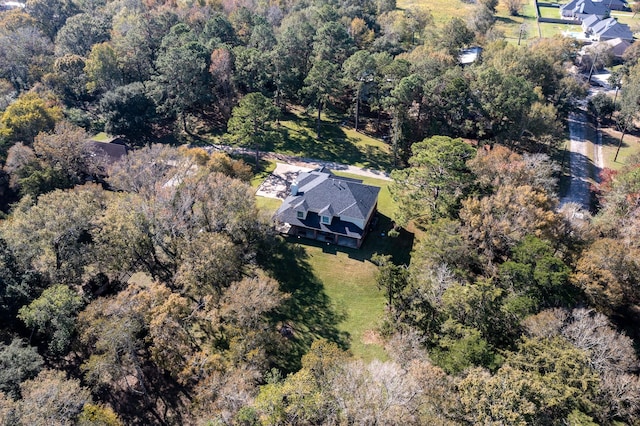 aerial view with a forest view