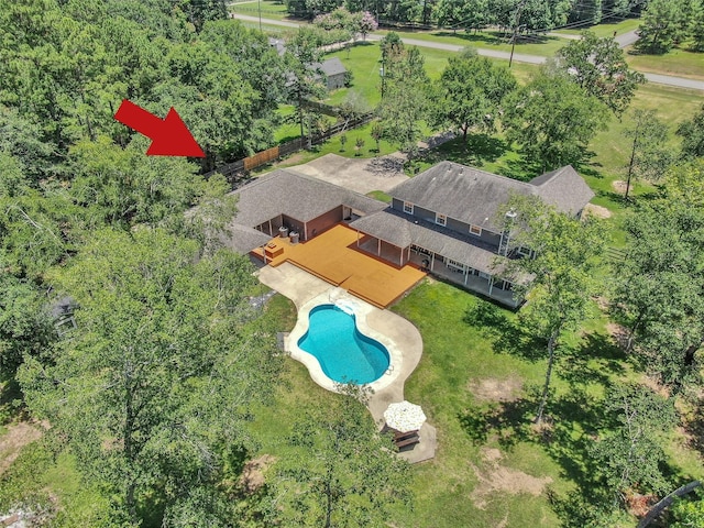 31235 Edgewater Dr, Magnolia, TX 77354 - view from above of property featuring a pool area