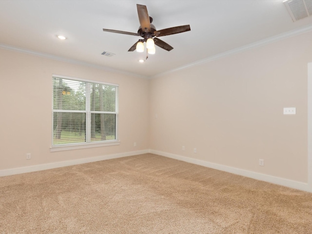 165 Sanctuary Rd, Huntsville, TX 77340 - spare room featuring baseboards, ornamental molding, and light colored carpet
