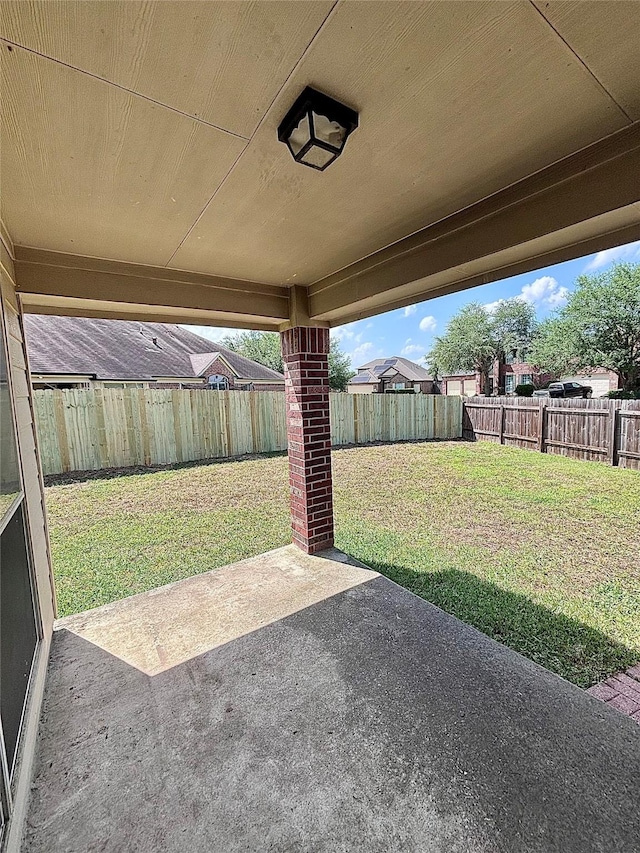 view of patio with a fenced backyard