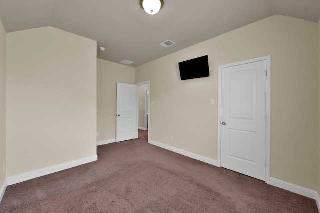 8107 Lockridge Terrace Ln, Cypress, TX 77433 - interior space featuring baseboards, visible vents, carpet floors, and vaulted ceiling