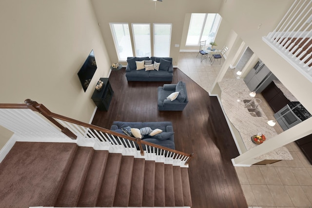8107 Lockridge Terrace Ln, Cypress, TX 77433 - living area with wood finished floors and baseboards