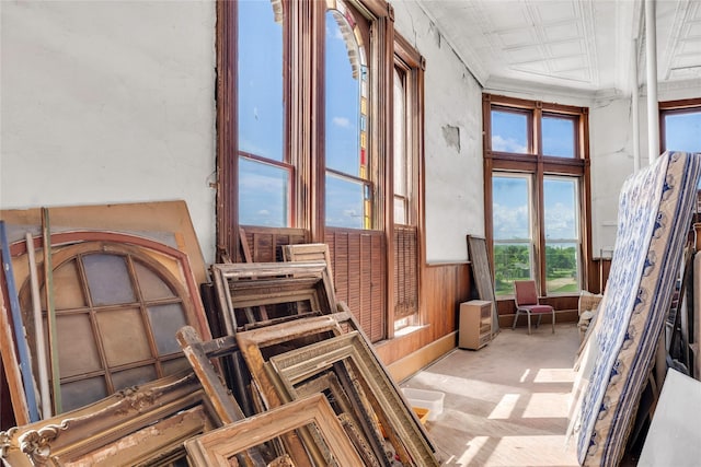 interior space featuring wainscoting