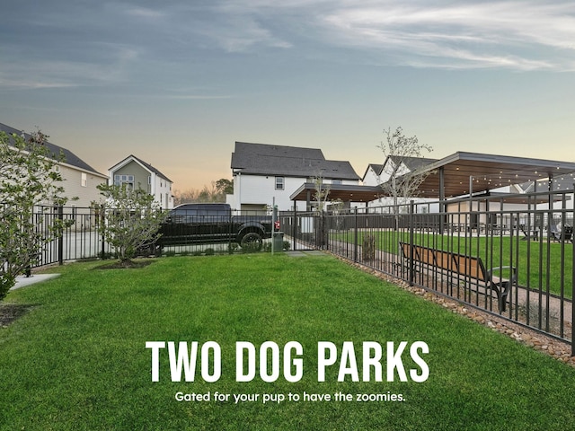 1207 Highland Vineyard Ln, Houston, TX 77091 - yard at dusk featuring fence