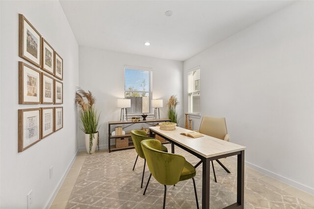 1207 Highland Vineyard Ln, Houston, TX 77091 - office area featuring recessed lighting and baseboards