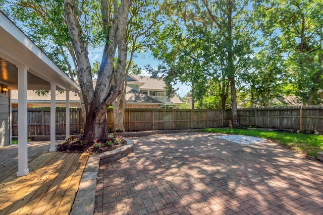 view of patio with a fenced backyard