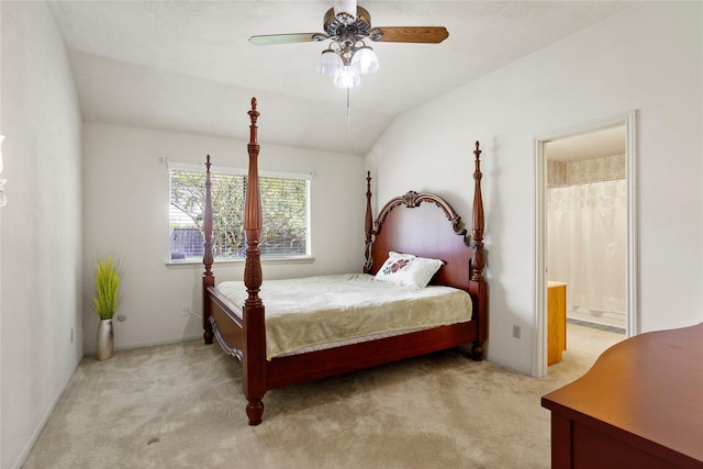 15202 Pebble Lake Dr, Houston, TX 77095 - bedroom featuring light carpet, connected bathroom, and ceiling fan