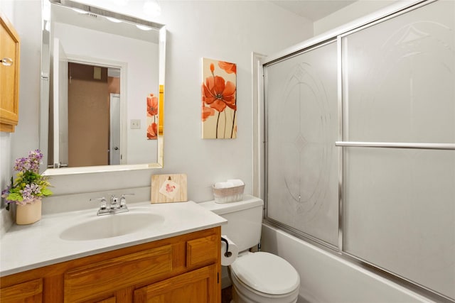 15202 Pebble Lake Dr, Houston, TX 77095 - bathroom featuring vanity, toilet, and enclosed tub / shower combo