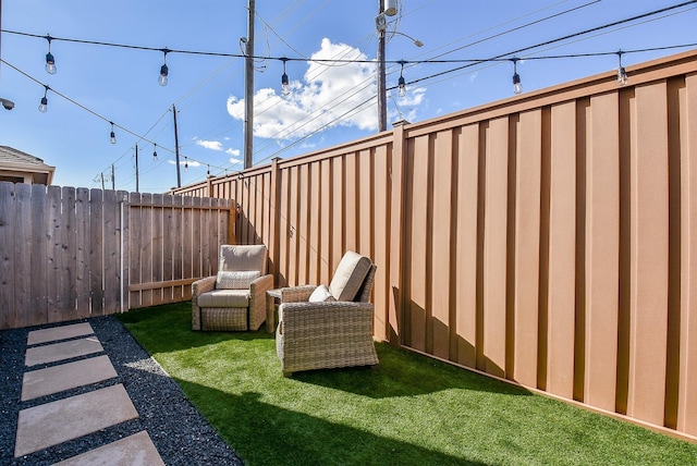 view of yard featuring fence