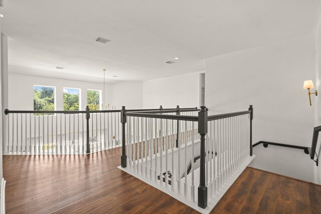 3631 Belmont Shore Ln, Missouri City, TX 77459 - hall featuring wood finished floors and recessed lighting