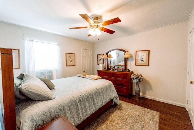 5514 Pardee St, Houston, TX 77026 - bedroom with baseboards, ceiling fan, and wood finished floors