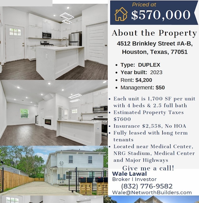 4512 Brinkley St A-B, Unit A-B Houston, TX 77051 - view of marketing collateral with multiple images