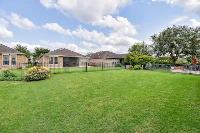 view of yard with fence